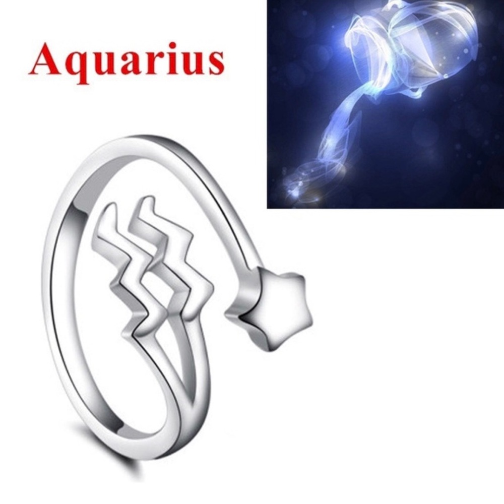 Aquarius Zodiac Sign & Star Ring